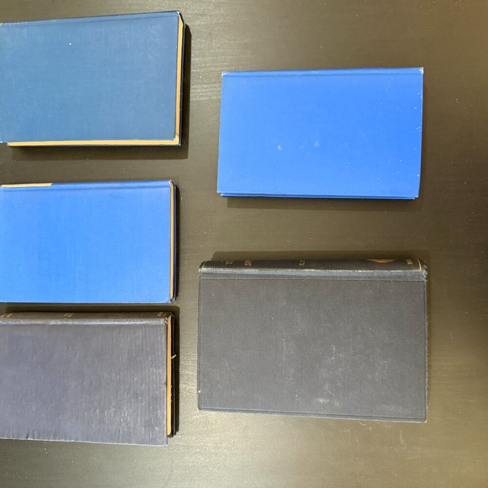 Vintage Book Lot of 5 BLUE Old Antiquarian Rare Decoration Small Books - Picture 9 of 11